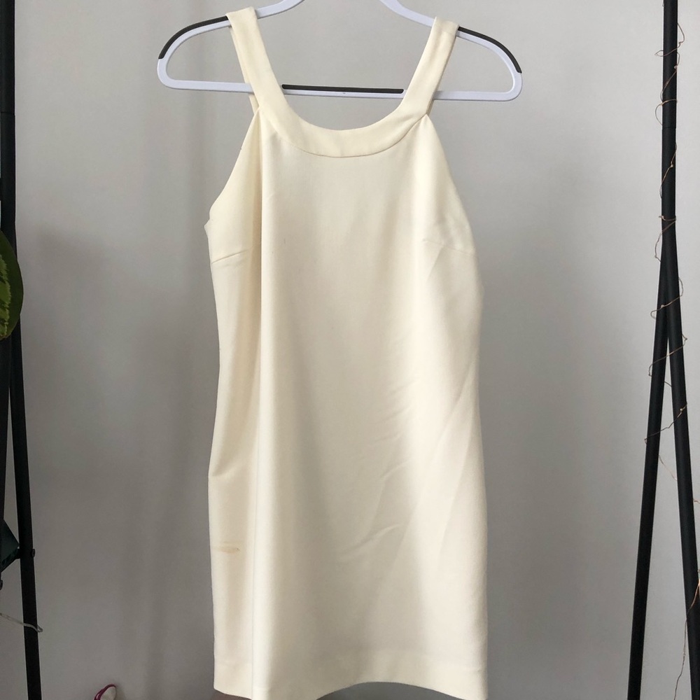Zara Cream Cocktail Dress w/Black Tie in Back